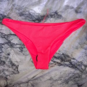 NWT TiniBikini Bright Neon Pink Scallop Texture Cheeky Bikini New With Tags